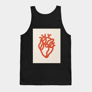 Red heart, Line art Tank Top